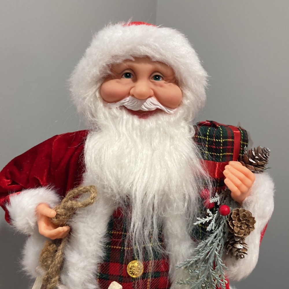 18 inch Santa Clause ๐
NWT holding a sled and present with greenery - Picture 9 of 9